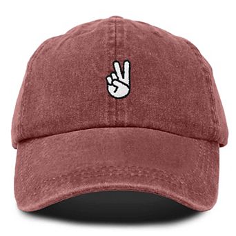Dalix Peace Sign Embroidered Dad Hat