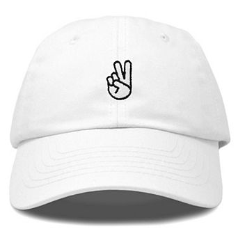 Dalix Peace Sign Embroidered Dad Hat