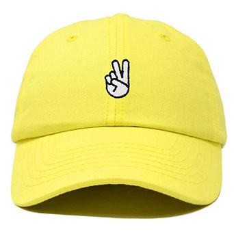 Dalix Peace Sign Embroidered Dad Hat