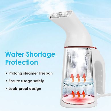700W Portable Handheld Garment Steamer, 30s Heat-Up, 150ML Tank, Travel Clothes Wrinkle Remover
