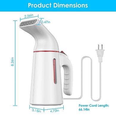700W Portable Handheld Garment Steamer, 30s Heat-Up, 150ML Tank, Travel Clothes Wrinkle Remover