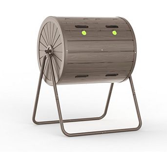 Dual Chamber Tumbling Composter 43 Gallon Large Outdoor Tumbling Composter