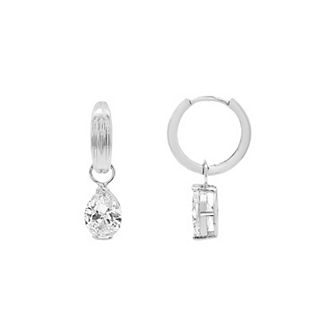 PRIMROSE Teardrop Cubic Zirconia Hoop Drop Earrings
