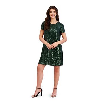 Women's London Times Sequin T-Shirt Dress