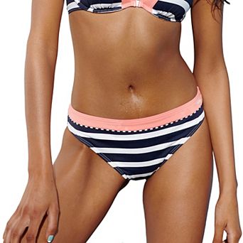 Lascana Women's Striped Classic Bikini Bottom