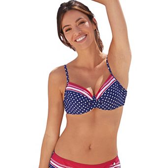 Lascana Women's Striped Polka Dot Underwire Bikini Top