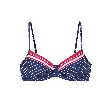 Lascana Women's Striped Polka Dot Underwire Bikini Top
