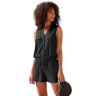 Lascana Women's Sleeveless Drawstring Romper
