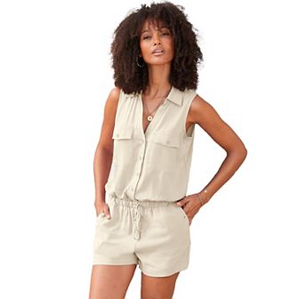 Lascana Women's Sleeveless Drawstring Romper