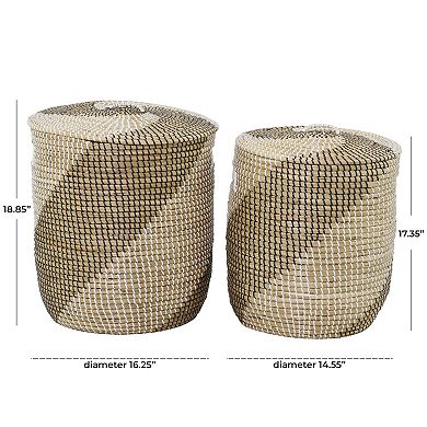 Stella & Eve Handmade 2-pc. Two-Toned Storage Basket with Matching Lids Set