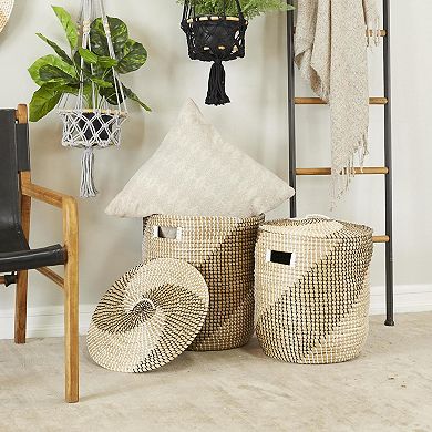 Stella & Eve Handmade 2-pc. Two-Toned Storage Basket with Matching Lids Set
