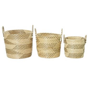 Stella & Eve 3 pk Handmade Woven Decorative Storage Basket Set