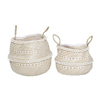 Stella & Eve Handmade Patterned Seagrass Storage Basket Set