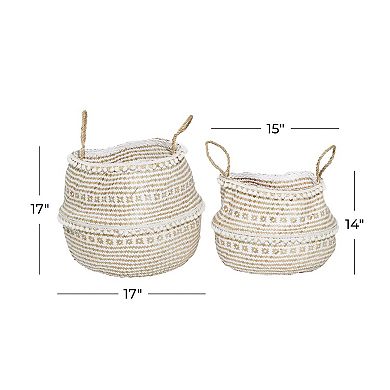 Stella & Eve Handmade Patterned Seagrass Storage Basket Set