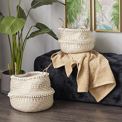Stella & Eve Handmade Patterned Seagrass Storage Basket Set