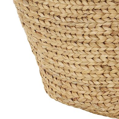 Stella & Eve Large Woven Decorative Storage Basket with Ring Handles