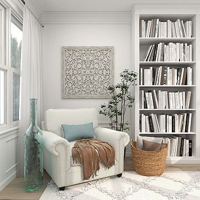 Stella & Eve Tall Woven Decorative Storage Basket with Ring Handles