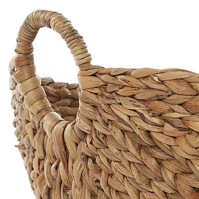 Stella & Eve Tall Woven Decorative Storage Basket with Ring Handles
