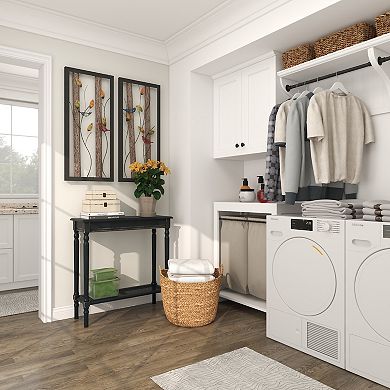 Stella & Eve Tall Woven Decorative Storage Basket with Ring Handles