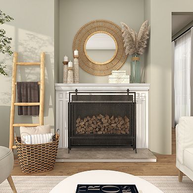 Stella & Eve Handmade Seagrass Storage Basket with Metal Handles