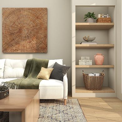 Stella & Eve Handmade Seagrass Storage Basket with Metal Handles