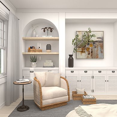 Stella & Eve Handmade Seagrass Storage Basket with Handles