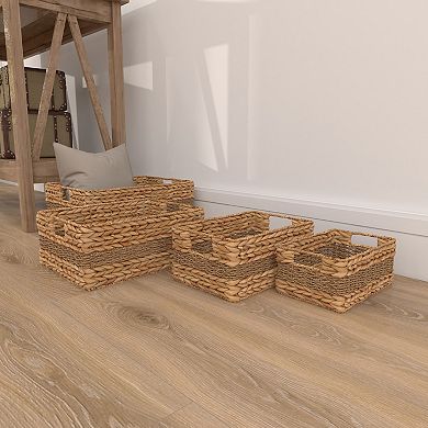 Stella & Eve Handmade Seagrass Storage Basket with Handles