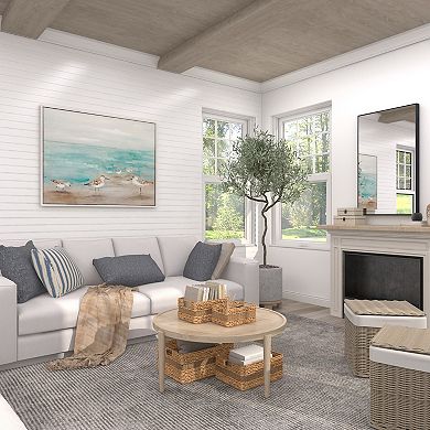 Stella & Eve Handmade Seagrass Storage Basket with Handles