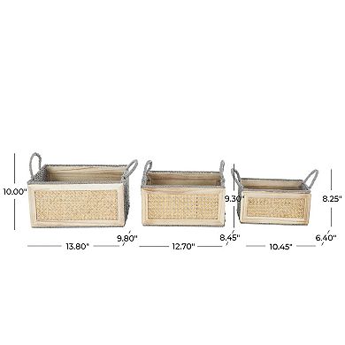 Stella & Eve 3-pk. Woven Rattan Storage Basket Set with Rope Handles