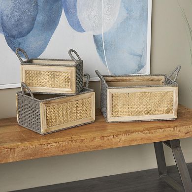 Stella & Eve 3-pk. Woven Rattan Storage Basket Set with Rope Handles