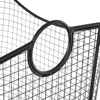 Stella & Eve Metal Decorative Storage Basket with Curved Sides & Ring Handles