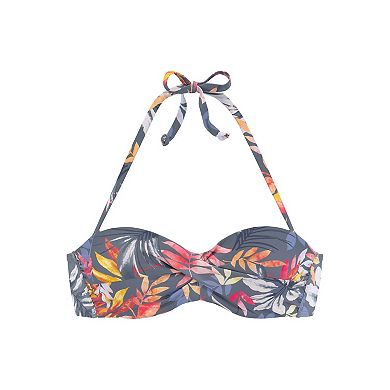 Lascana Women's Tropical Print Bandeau Bikini Top