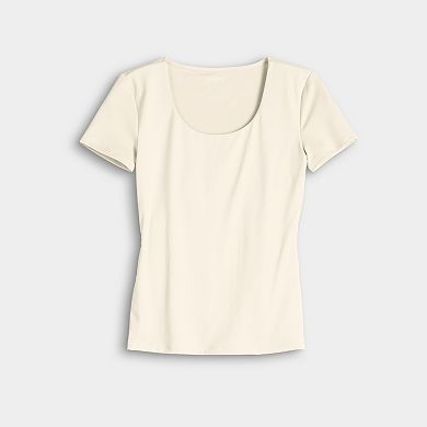 Women's Nine West Sculpt Short Sleeve Scoop Neck Top