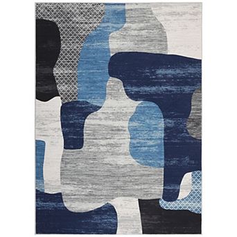 Garvee Modern Abstract Color Block Area Rug Machine Washable Non Slip Soft Rugs for Bedroom Kitchen