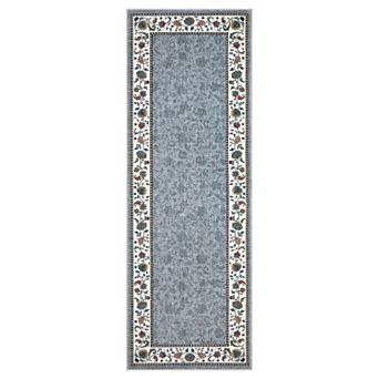 Garvee Washable Vintage Floral Non Slip Area Rug for Bedroom Low Pile Soft Rug for Living Room