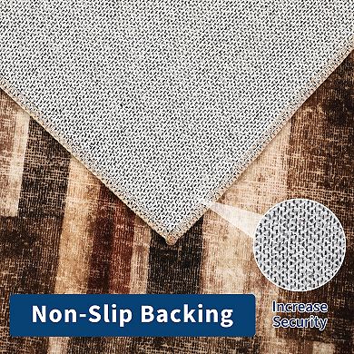 Garvee Machine Washable Modern Geometric Area Rug Non Slip Low Pile Throw Rug for Bedroom Kitchen