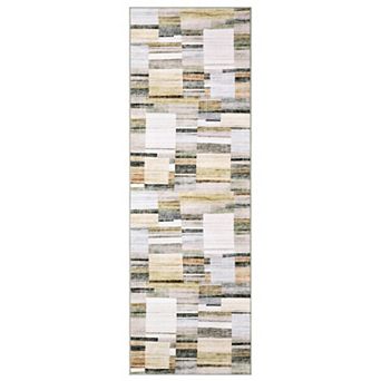 Garvee Machine Washable Modern Geometric Area Rug Non Slip Low Pile Throw Rug for Bedroom Kitchen