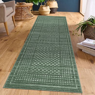 Garvee Geometric Rug Stain & Slip Resistant Ultra Thin Machine Washable for Living Spaces Bedrooms