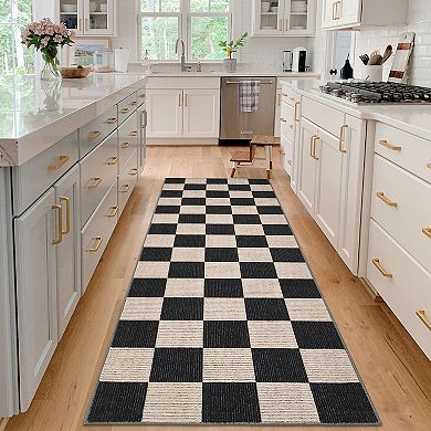 Garvee Geometric Machine Washable Area Rug Non Slip Stain Resistant for Bedroom Living Room Kitchen