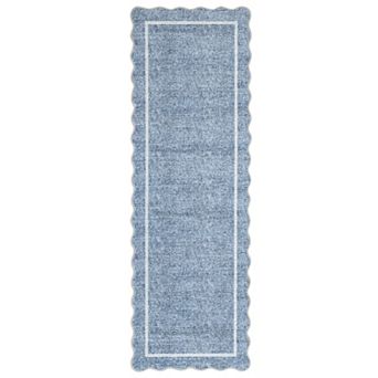 Garvee Solid Color Machine Washable Non Slip with Flounce Border Area Rug for Living Room Bedroom