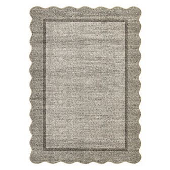 Garvee Solid Color Machine Washable Non Slip with Flounce Border Area Rug for Living Room Bedroom