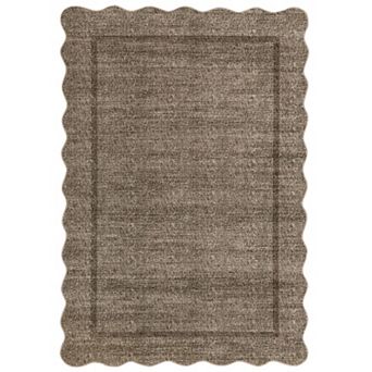 Garvee Solid Color Machine Washable Non Slip with Flounce Border Area Rug for Living Room Bedroom