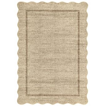 Garvee Solid Color Machine Washable Non Slip with Flounce Border Area Rug for Living Room Bedroom