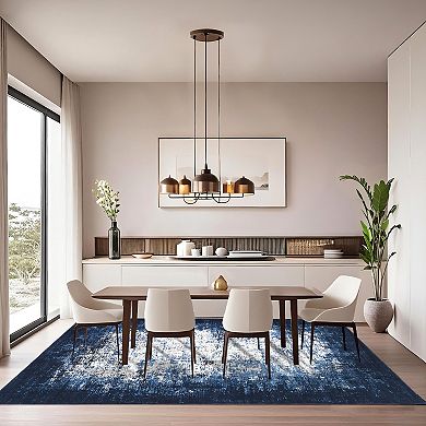 Garvee Modern Abstract Machine Washable Area Rug Ultra Thin Non Slip Rug for Living Spaces Kitchen