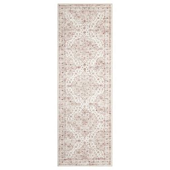 Garvee Boho Vintage Floral Print Area Rug Non Slip Low Pile Stain Resistant Rug for Bedroom Kitchen