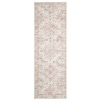 Garvee Boho Vintage Floral Print Area Rug Non Slip Low Pile Stain Resistant Rug for Bedroom Kitchen