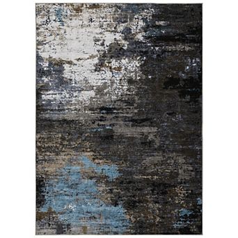 Garvee Machine Washable Abstract Non Slip Area Rug Low Pile Bordered for Living Room Bedroom