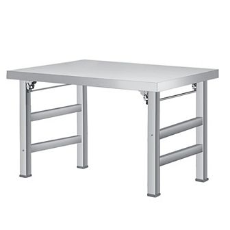 Stainless Steel Folding Table 36x24x28 in 520 lbs Load, Single Tier No Undershelf