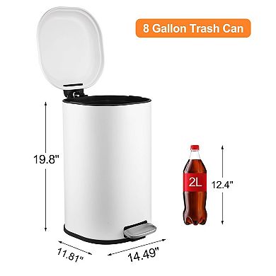 Anti fingerprint stainless steel trash can, with soft lid recycling trash can, universal trash can