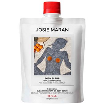 Josie Maran Topless Tangerine - Argan Oil + Sugar Balm Refillable Exfoliating Body Scrub Jar